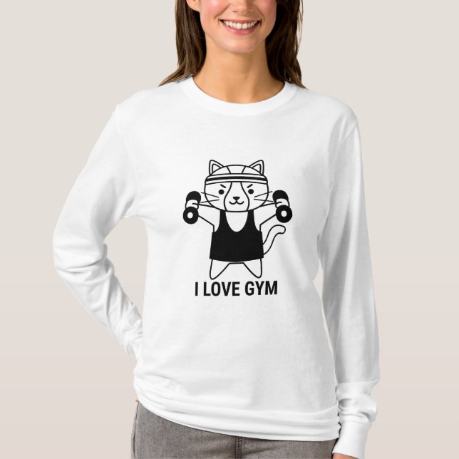 Eu adoro camisetas femininas de ginástica (Frente)