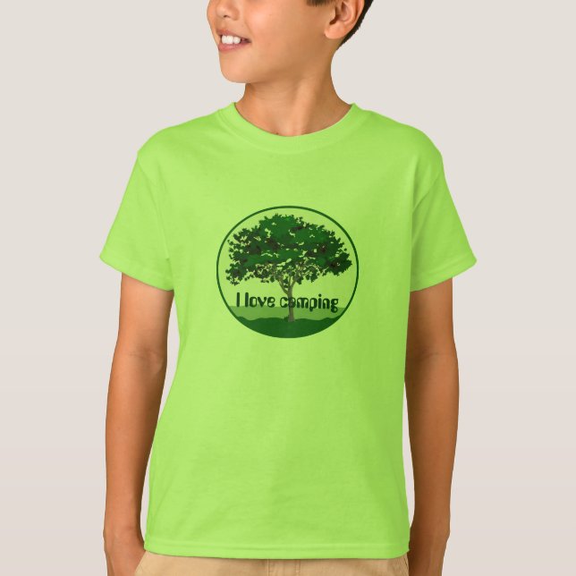 Eu adoro Camping Kids T-shirts (Frente)