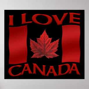 Eu adoro Canadá Poster Canadá Souvenir Poster Im