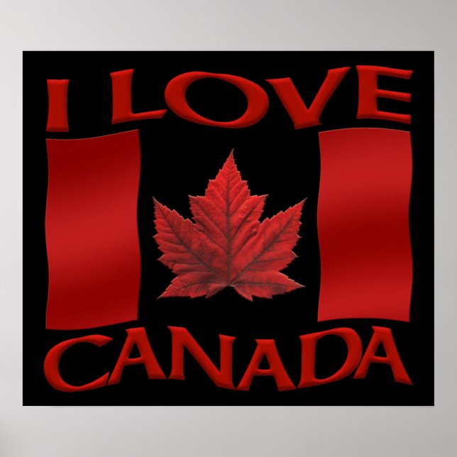 Eu adoro Canadá Poster Canadá Souvenir Poster Impr (Frente)