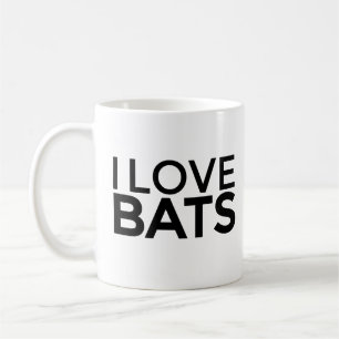 Eu adoro caneca de café BATS para amantes de morce