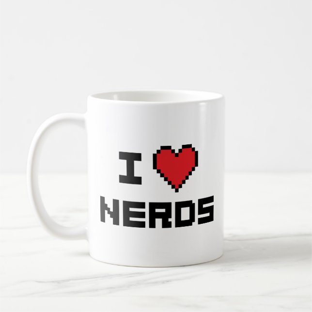 Eu Adoro Caneca de Café Nerds (Esquerda)