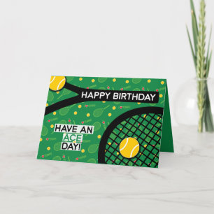 🎾 eu adoro cartão de aniversário Tênis de tênis v