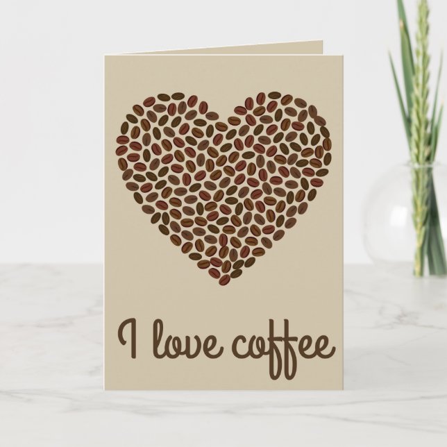 Eu adoro cartão de cumprimentos de café (Frente)