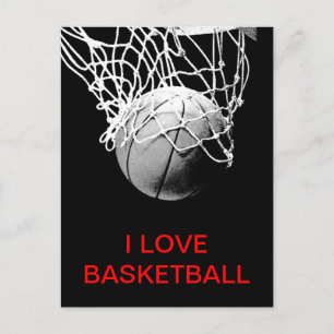 Eu adoro cartão postal de basquete
