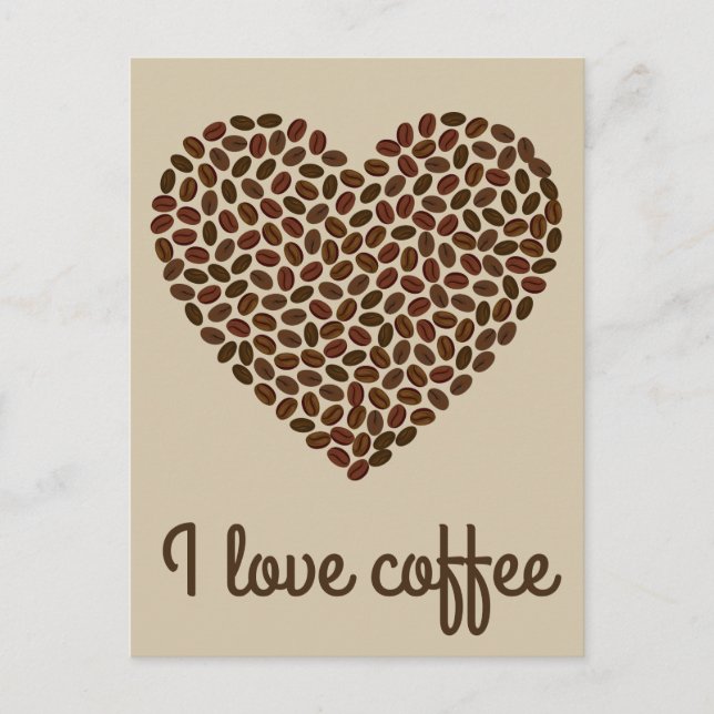Eu adoro cartão postal de café (Frente)