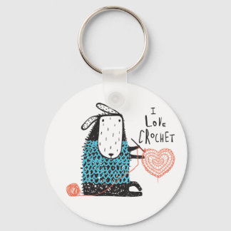 Eu adoro Chaveiro Crochet