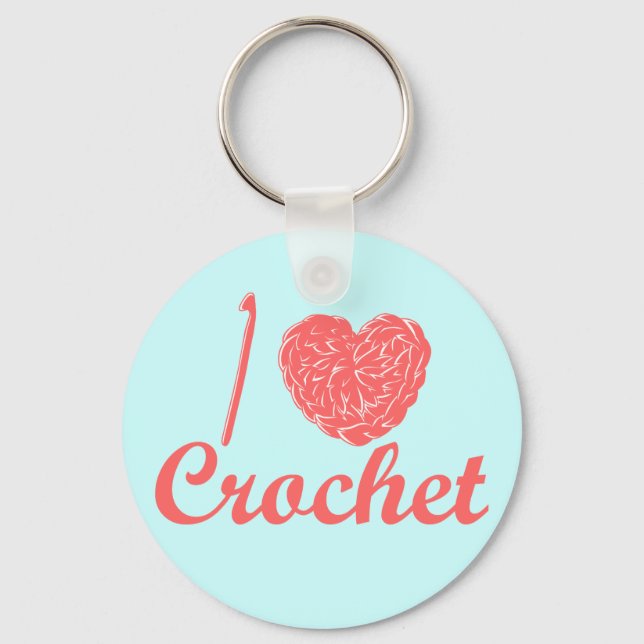 Eu adoro Chaveiro Crochet (Frente)