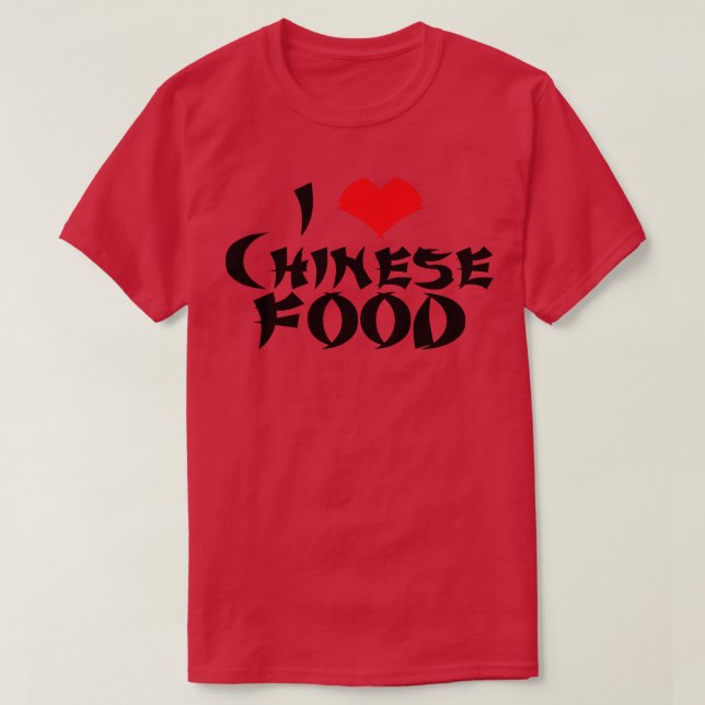 Eu adoro Comida chinesa com camisetas (Frente do Design)