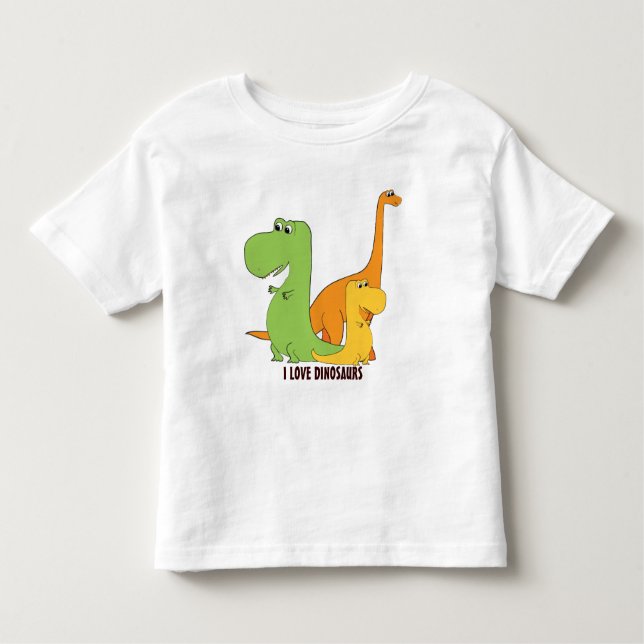Eu adoro dinossauros - Trio de Camisetas de Dinos  (Frente)