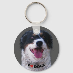 Eu adoro Dogs Chaveiro