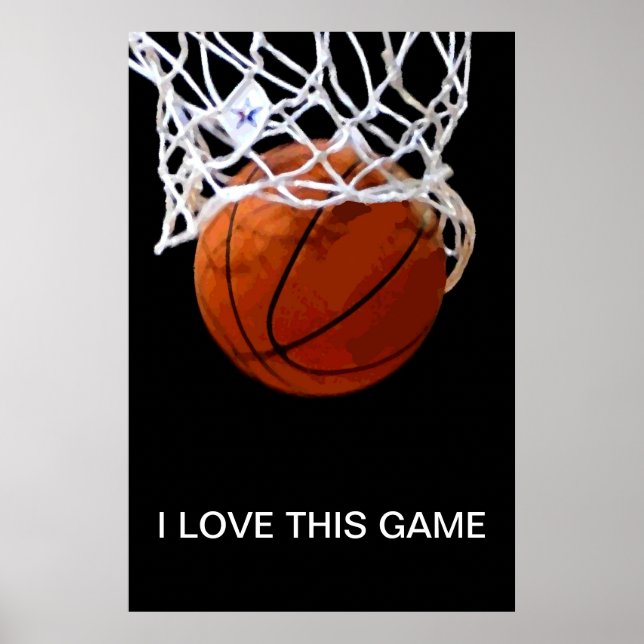 Eu Adoro Esta Poster De Basquete De Fechamento De  (Frente)