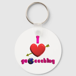 Eu adoro Geocaching 3D art Chaveiro Geocacher Swag