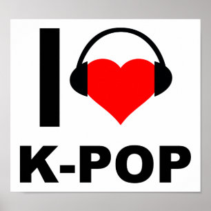 Eu Adoro K-Pop Poster Divertido