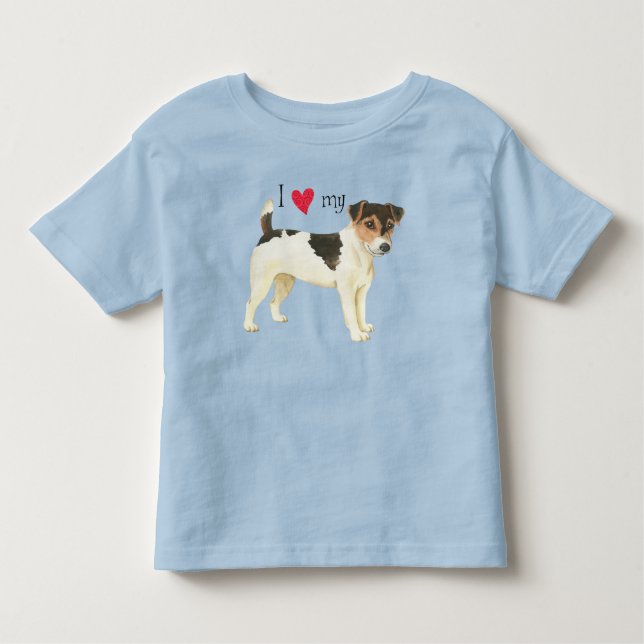 Eu adoro minha camiseta Russell Terrier Toddler (Frente)