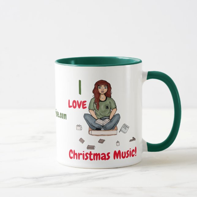 Eu adoro Música de Natal! Caneca (Direita)