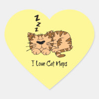 Eu Adoro Naps De Gato, Autocolante