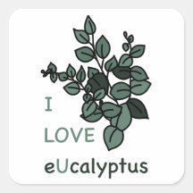 Eu adoro o adesivo de ucalyptus