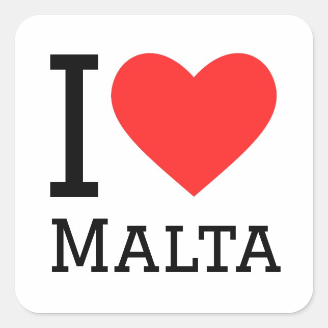 Eu adoro o adesivo quadrado de Malta (Frente)