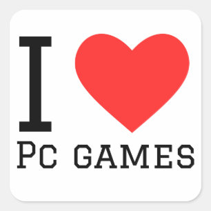 Eu adoro o adesivo quadrado dos pc games