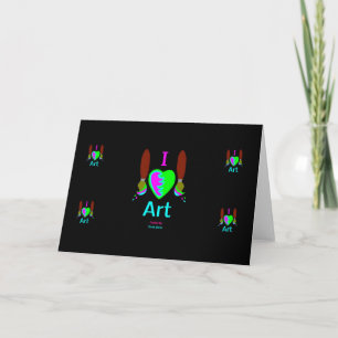 Eu adoro o cartão de saudação horizontal da arte