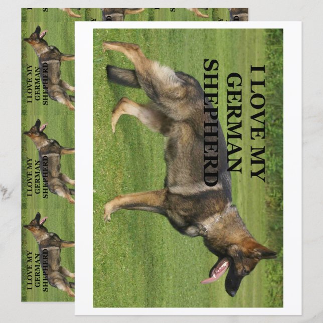 Eu adoro o meu papel de raspador de german shepher (Frente/Verso)