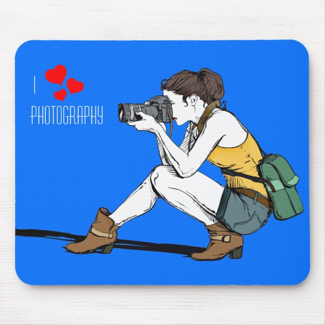 Eu adoro o Mousepad de fotografia (Frente)