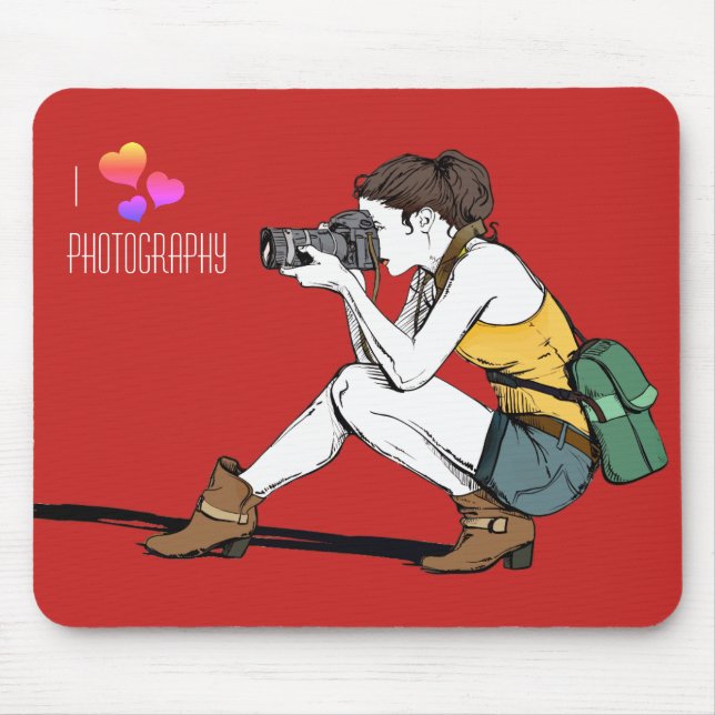 Eu adoro o Mousepad de fotografia (Frente)