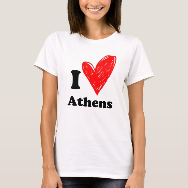 Eu adoro o T-Shirt de Atenas (Frente)