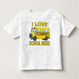 Eu adoro ônibus escolares camiseta divertida para 
