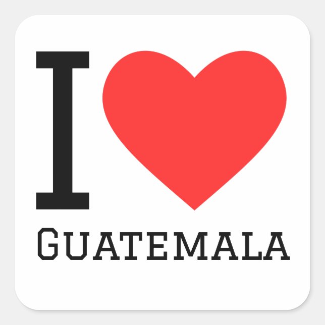 Eu adoro os adesivos da Guatemala (Frente)