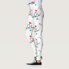 Eu adoro padrões de enfermagem mulheres leggings