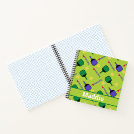 Eu adoro Pickleball Green Notebook