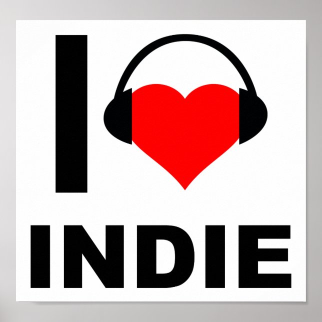 Eu Adoro Poster Engraçado Indie (Frente)