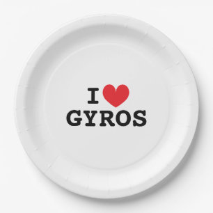 Eu adoro pratos de papel para festa Gyros
