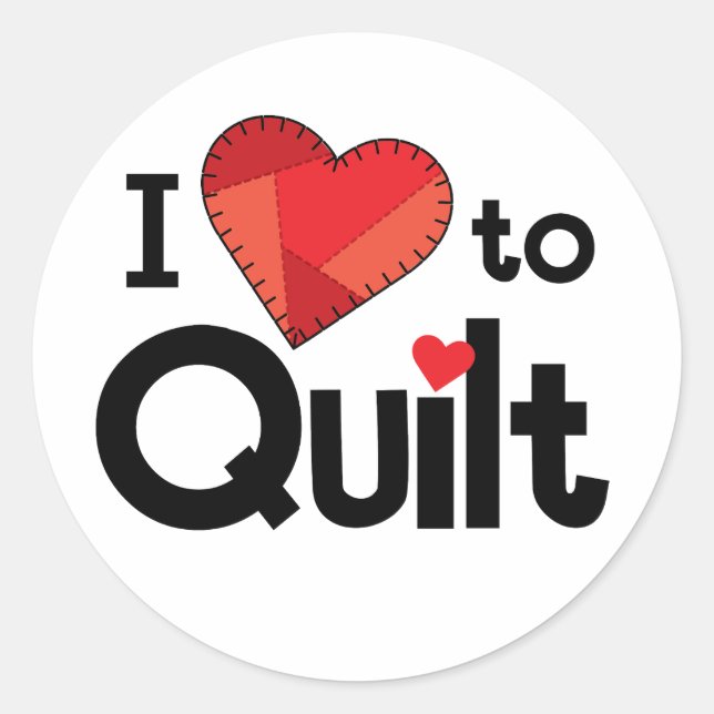 Eu Adoro Quilt Adesivo – Presente Fofo para Quilte (Frente)