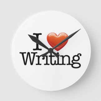 Eu Adoro Relógio De Parede Branca Escrevendo