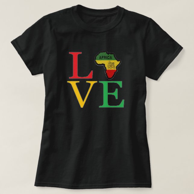 Eu adoro T-Shirt africano (Frente do Design)