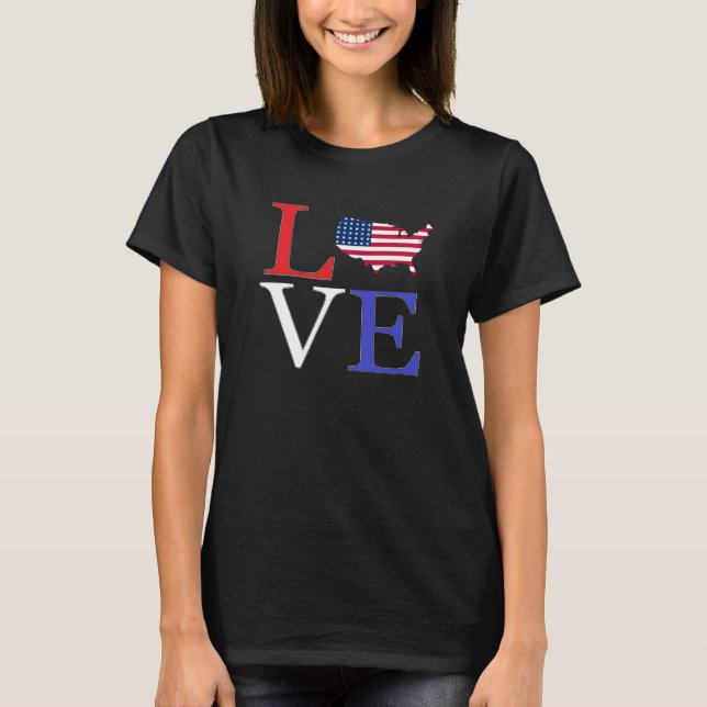 Eu adoro T-Shirt Americano (Frente)