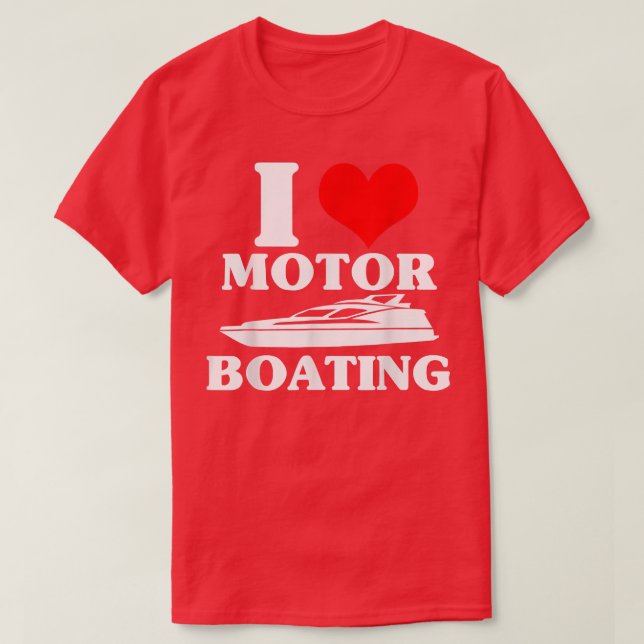 Eu Adoro T-Shirt De Barco Engraçado Com Barco (Frente do Design)