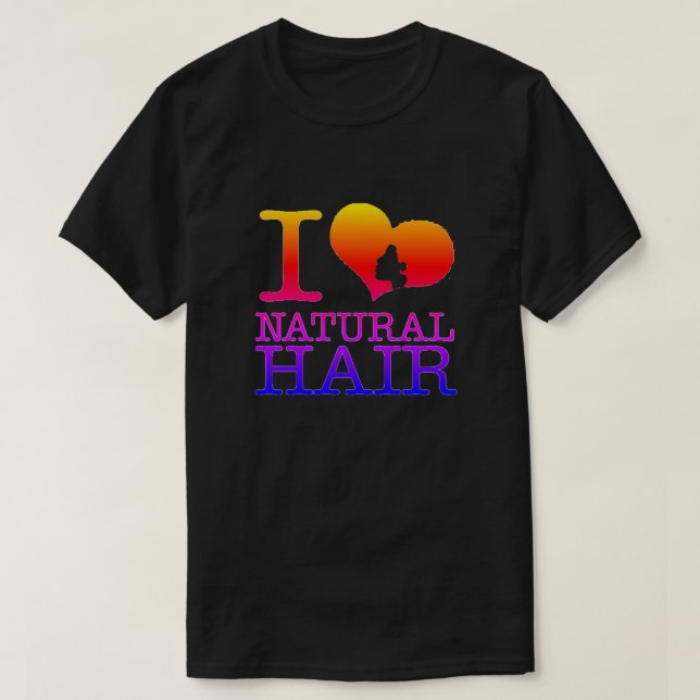 Eu adoro T-Shirt de Cabelo Natural (Frente do Design)