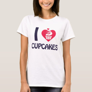 Eu adoro T-Shirt de Cupcakes