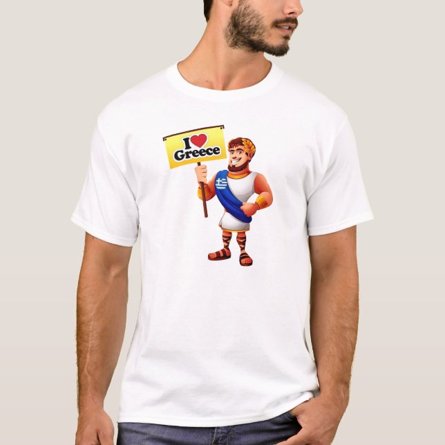 Eu adoro T-Shirt Grécia (Frente)