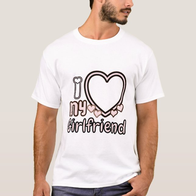 Eu adoro T-Shirt Personalizada Namorada (Frente)