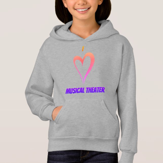 Eu Adoro Teatro Musical - Crianças Pullover Hoodie (Frente)