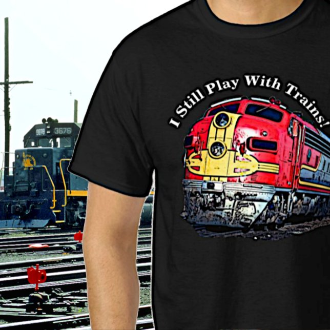 Eu ainda brinco com trem diesel Locomotive T-Shirt (Criador carregado)