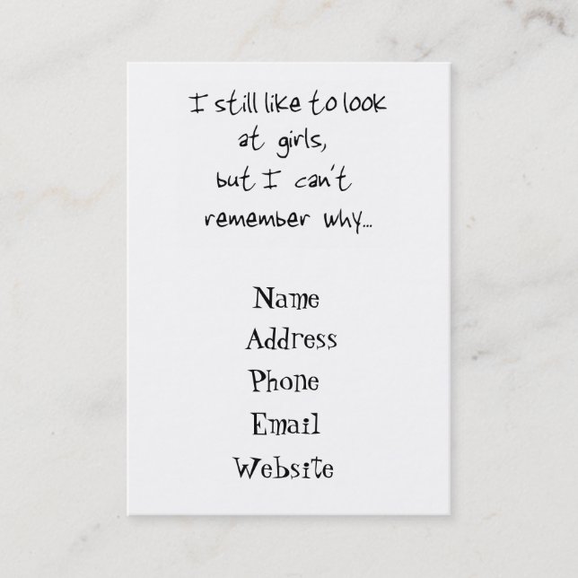 Eu ainda gosto de olhar o cartão do menina-negócio (Frente)