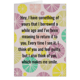 "Eu ainda tenho essa coisa que eu pedi" o cartão