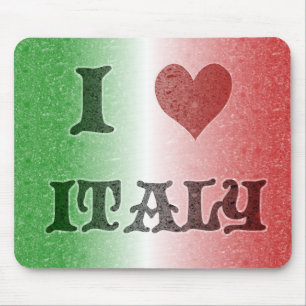 Eu amo a bandeira Mousepad do vintage de Italia