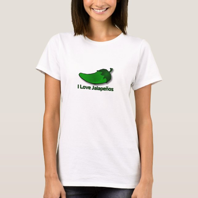 Eu amo a camisa das mulheres dos Jalapenos (Frente)